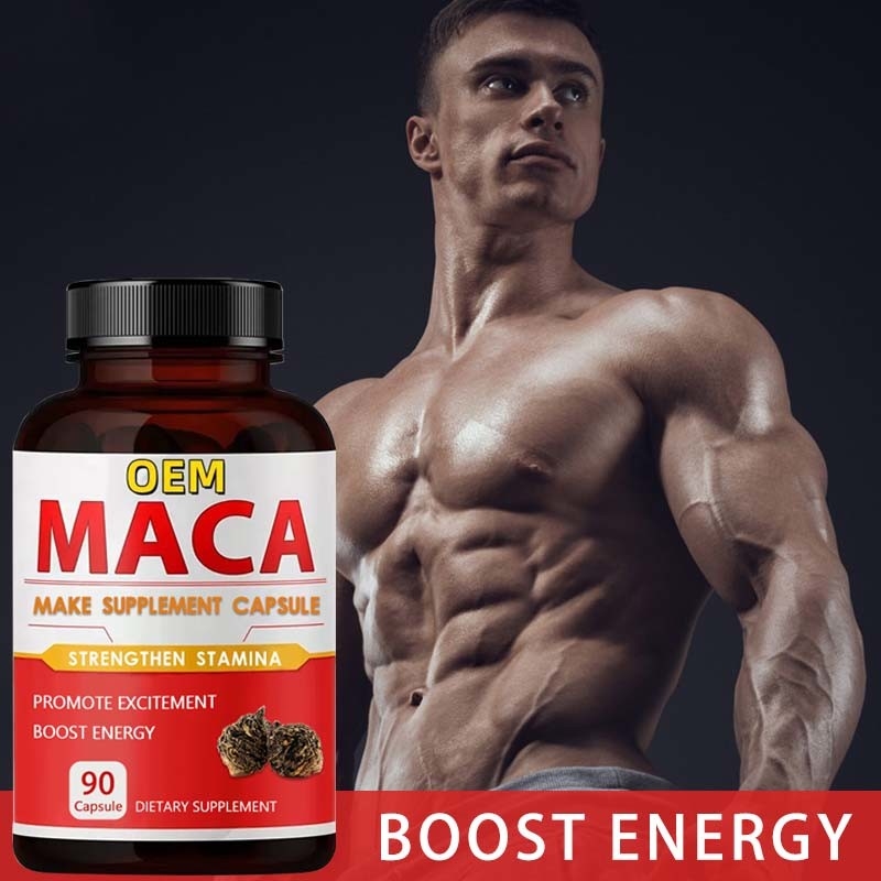 OEM Private Label Afrodyzjak Czarny korzeń Maca Suplement Organiczne kapsułki Maca dla mężczyzn