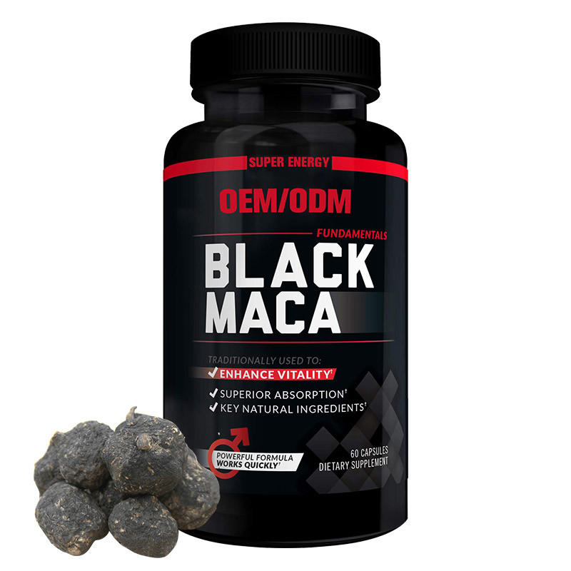 OEM Black Maca Root 20000Mg Kapsułki dla mężczyzn i kobiet Suplement energetyczny Vegan Max Strength Energy