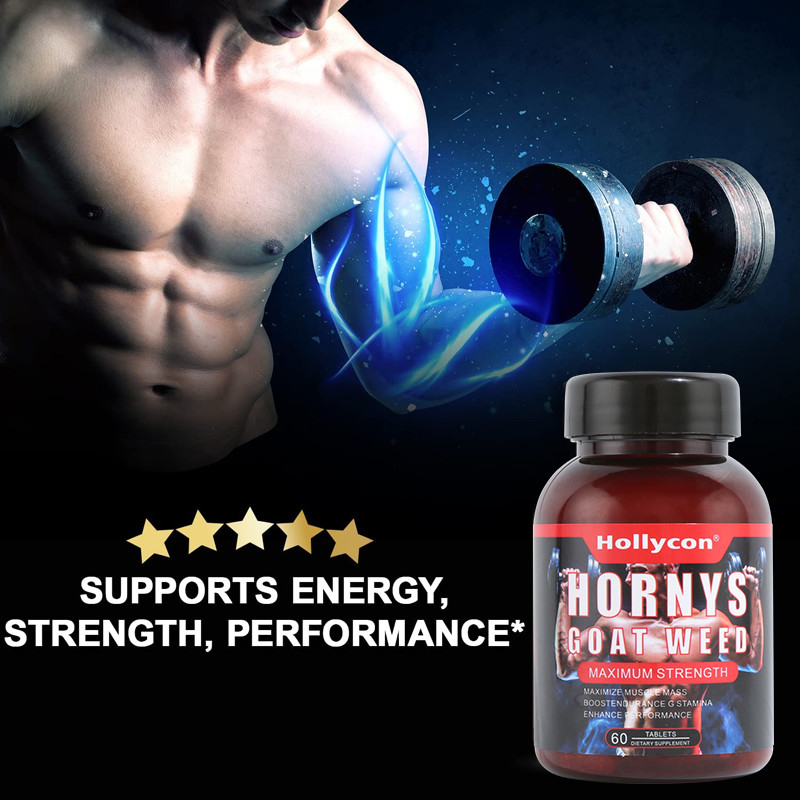 Private Label Healthcare Suplementy OEM Support Energy Muscle Hornys Goat Weed Tablets