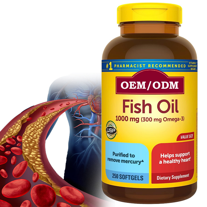 1000Mg Kapsułki Omega 3 Olej z ryb dla zdrowego serca Suplement wspomagający serce 250 Kapsułek Zapas na 125 dni