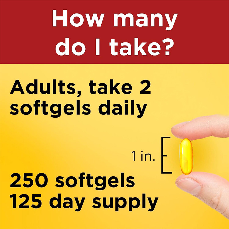 1000Mg Kapsułki Omega 3 Olej z ryb dla zdrowego serca Suplement wspomagający serce 250 Kapsułek Zapas na 125 dni