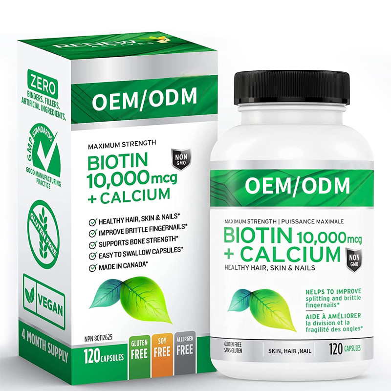 Wapń 10000mcg Silny suplement biotyny dla zdrowych włosów Skóra Paznokcie Silniejsze kości Stawy Zęby
