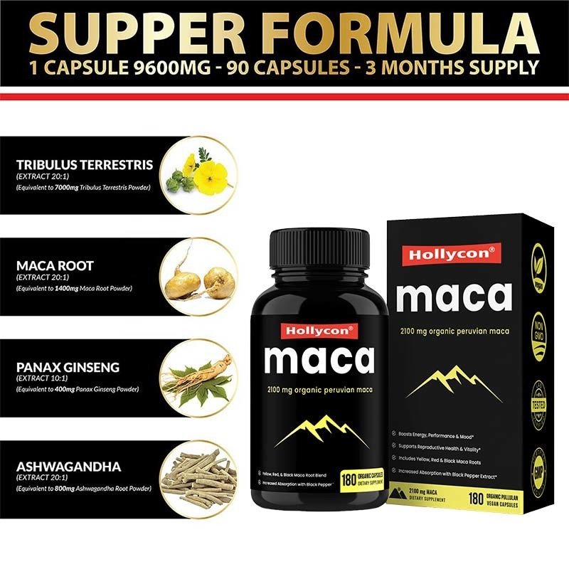 HACCP Suplementy OEM Boost Energy Organiczne kapsułki z korzenia Maca dla mężczyzn i kobiet