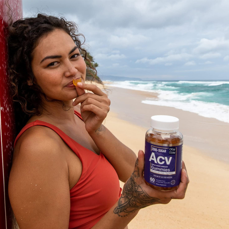 ODM Organic ACV Gummies Wspomagają Utratę Wagi Ocet Jabłkowy B12 500mg