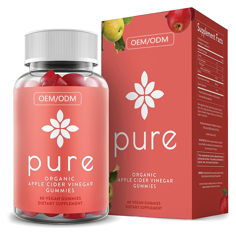 FDA Żelki z octem jabłkowym Wegańskie Raw Detox Support 60 Ct ACV Gummies