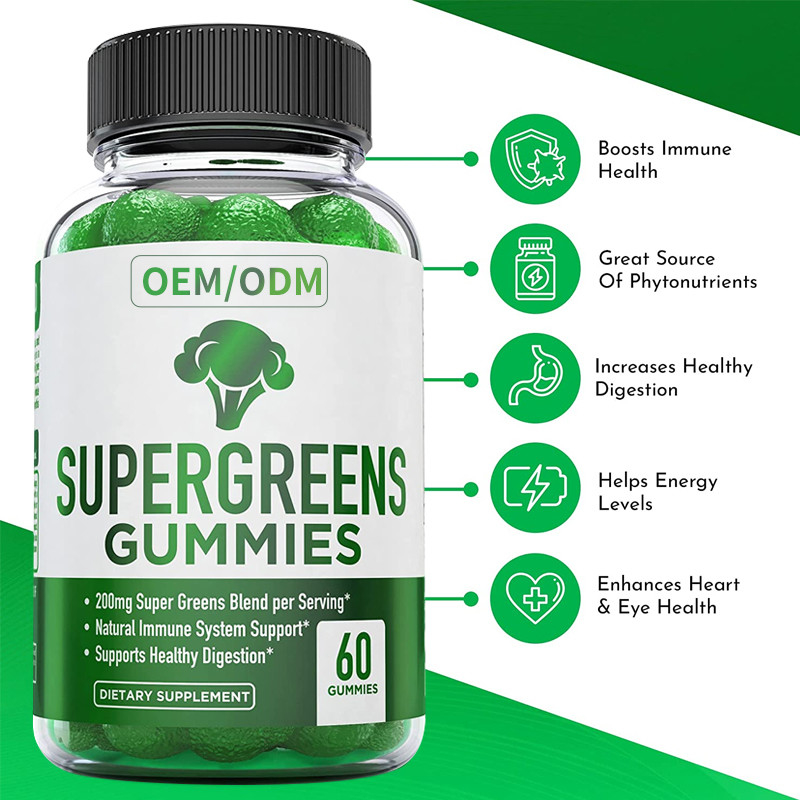 Super Green Gummy Vitamin Essential Witaminy i minerały Suplement diety wspomagający odporność na bazie roślin