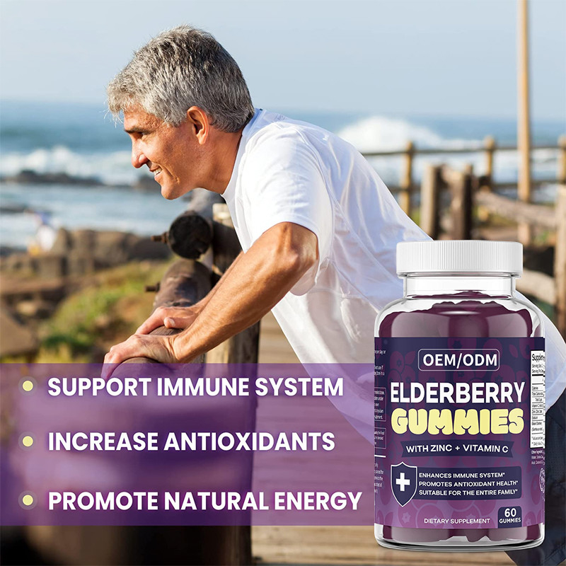 OEM & ODM Antyoksydant Zwiększyć Elderberry Immun Support Dla Dorosłych Cynk Witamina Gummies
