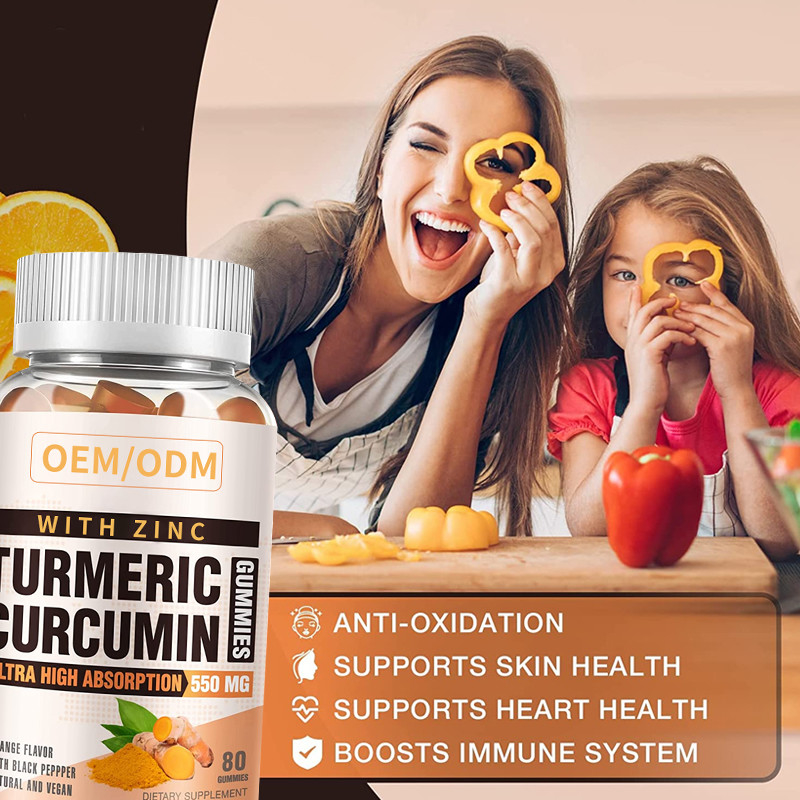60 SZTUK Kurkuma I Imbir Z Czarnym Pieprzem Suplement Dla Wspomagania Odpornościowego Kurkuma Imbir Gummies