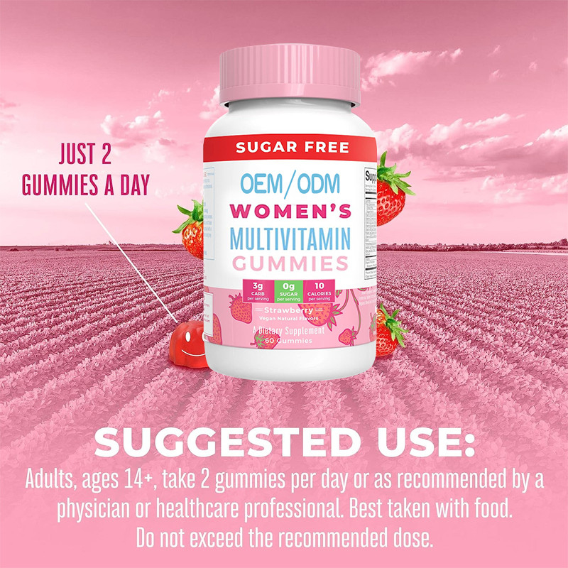Wsparcie odporności Codzienne multiwitaminowe witaminy dla kobiet ze składnikami organicznymi Gummy do włosów i paznokci