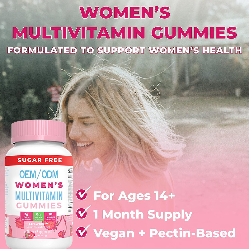 Wsparcie odporności Codzienne multiwitaminowe witaminy dla kobiet ze składnikami organicznymi Gummy do włosów i paznokci