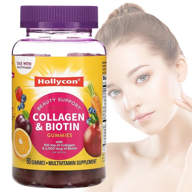 OEM Cleanroom Red Biotin Vitamin Gummies 30 porcji na pojemnik Produkcja bez zanieczyszczeń