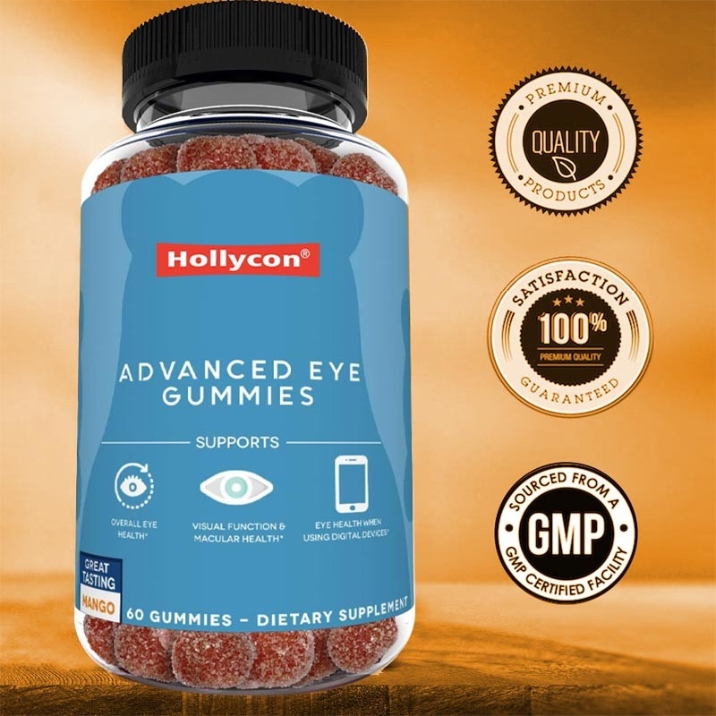 2500mcg Witamina B7 Naturalna Zeaksantyna Luteina Dostosowane Smaki Niezanieczyszczające Produkcja Żelki do oczu