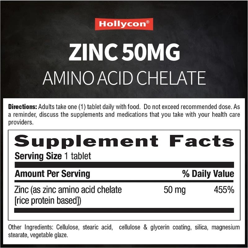 OEM & ODM Private Label Zynk 50mg Amino Acid Chelate Tabletki 100ct Certyfikowane bezglutenowe