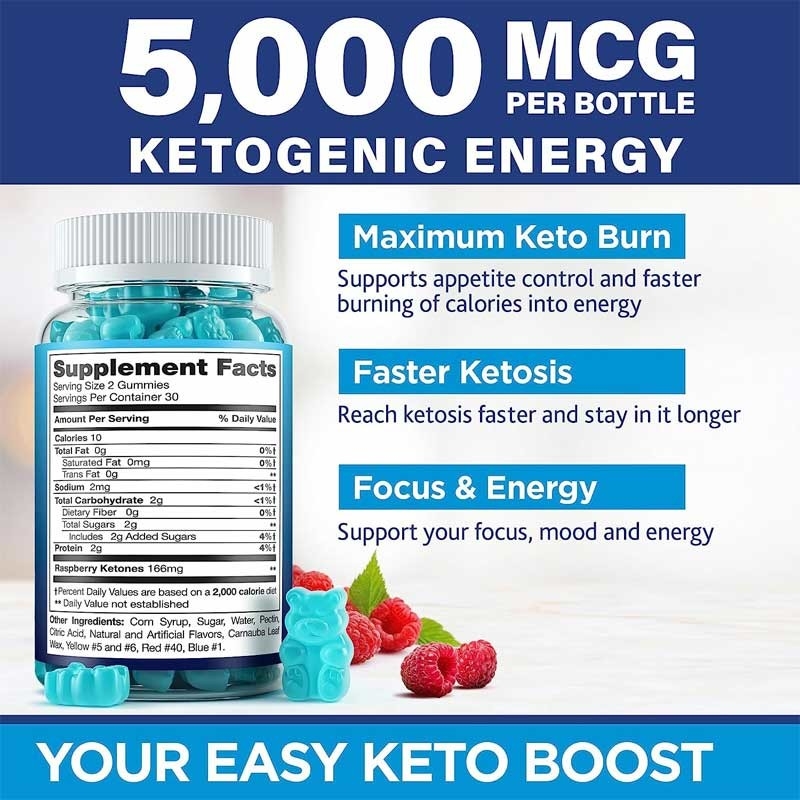 HACCP Keto Burn Gummies 5000 mg Extra Strength Keto Snack Gummies Ulepszają metabolizm Keto Witaminy