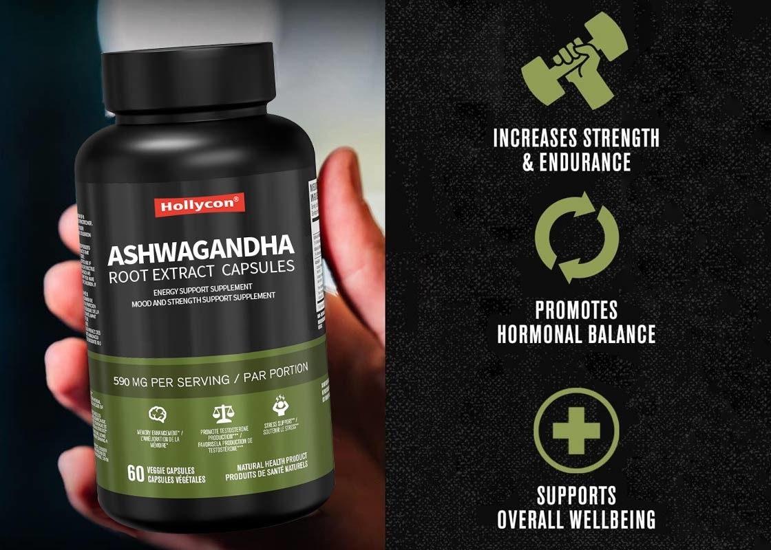 60 sztuk ekstraktu z korzenia ashwagandzy kapsułki wsparcie nastroju i siły dla naturalnego łagodzenia stresu