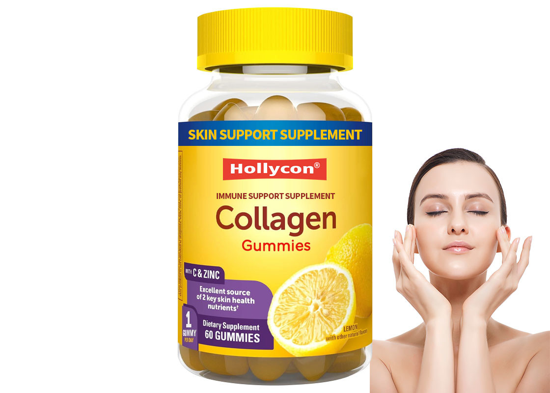 COA Kolagen Gummy z witaminą C cynk biotyny 60PCS dla zdrowia skóry suplement wsparcia immunologicznego