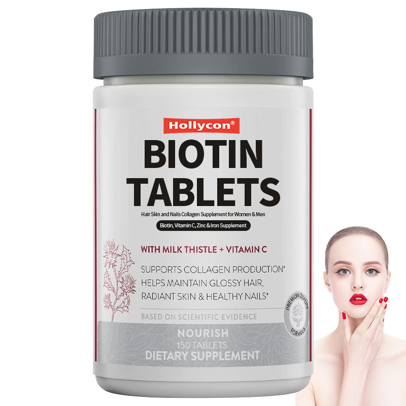 Biotyna Tabletki Włosy Skóra I Paznokcie Kolagen dla kobiet i mężczyzn Witamina C, cynk i żelazo