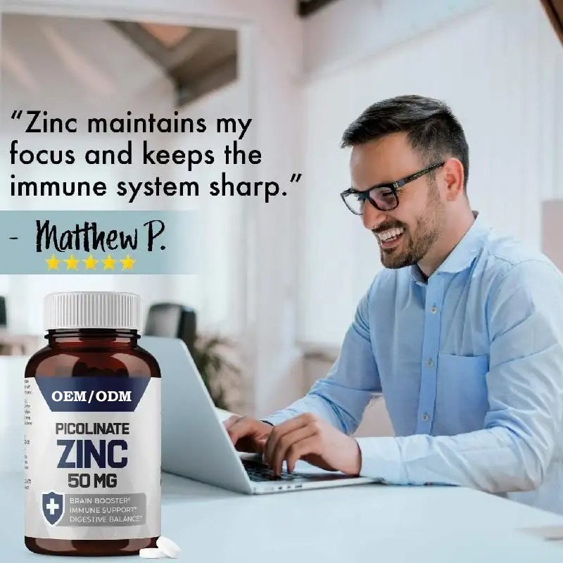 OEM Picolinate cynkowe 30 mg dobrze wchłaniany suplement do wzrostu funkcji immunologicznej kapsułki