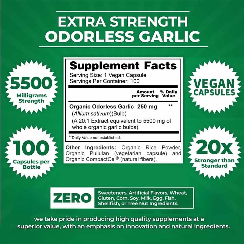 Wsparcie OEM Ekstrakt czosnku organiczny bezwonny antyoksydant dla dorosłych kapsułek czosnku wegetariańskiego