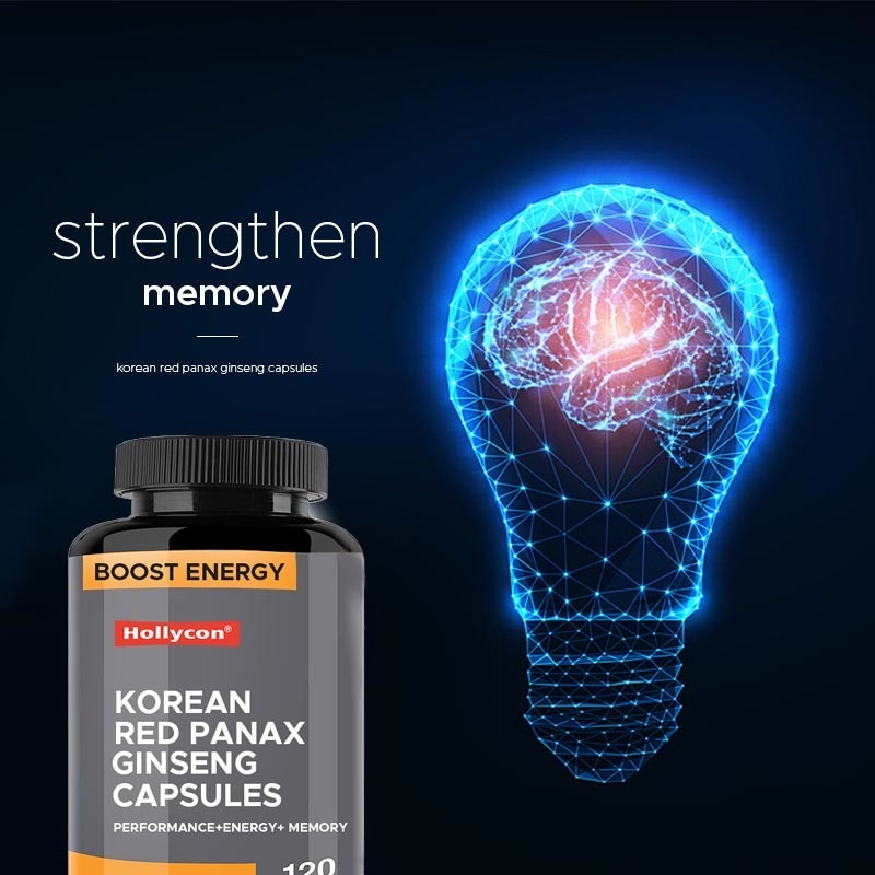 OEM Koreański czerwony Panax Ginseng Kapsułki Ginkgo Biloba Zwiększyć energię, skupić pamięć dla mężczyzn i kobiet