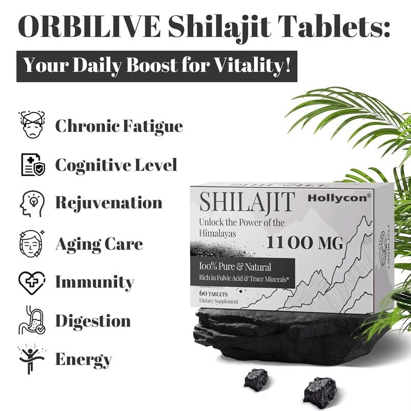 Shilajit Tabletki Wsparcie energetyczne i immunologiczne Organiczny Shilajit dla kobiet i mężczyzn