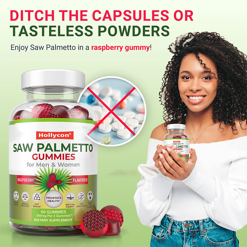 Saw Palmetto Gummies dla mężczyzn i kobiet Równowaga hormonalna Saw Palmetto Supplement