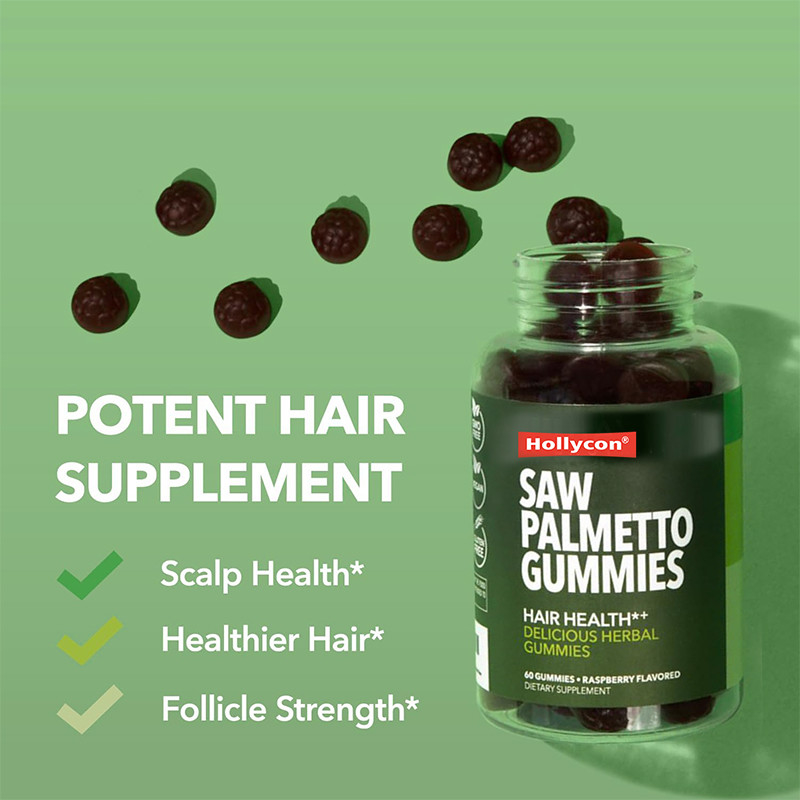 Saw Palmetto Gummies For Scalp Health 75mg Ekstrakt z Saw Palmetto dla wsparcia włosów