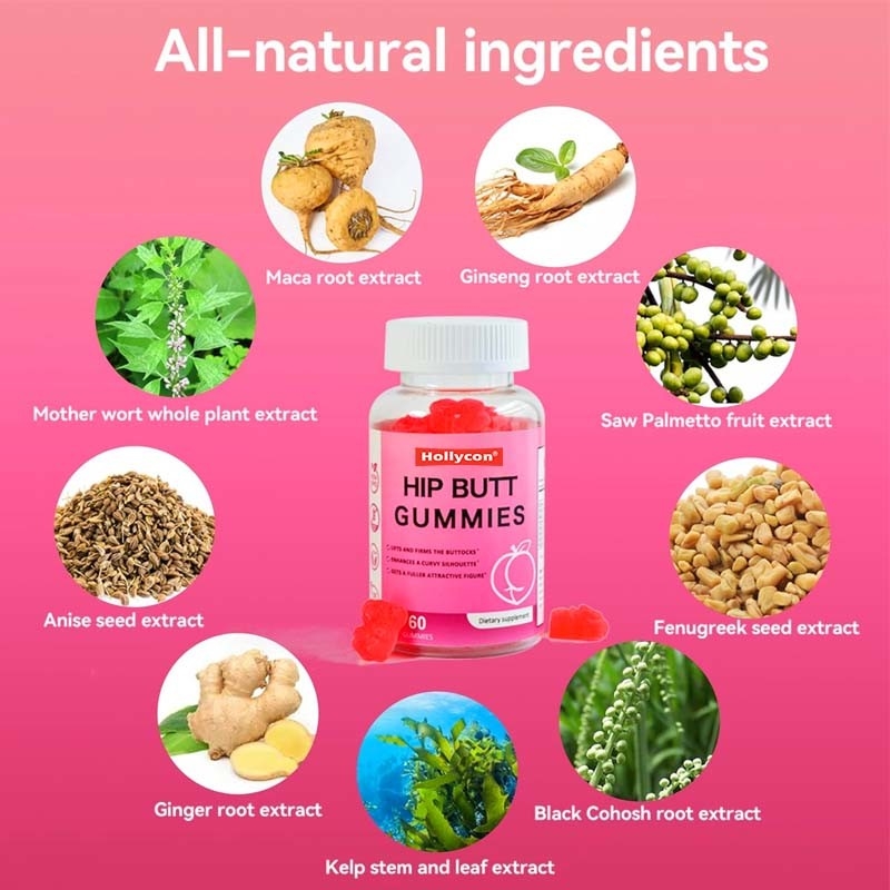 OEM Gummies Hip Butt dla kobiet Suplement wzmacniający pośladki do podnoszenia pośladków