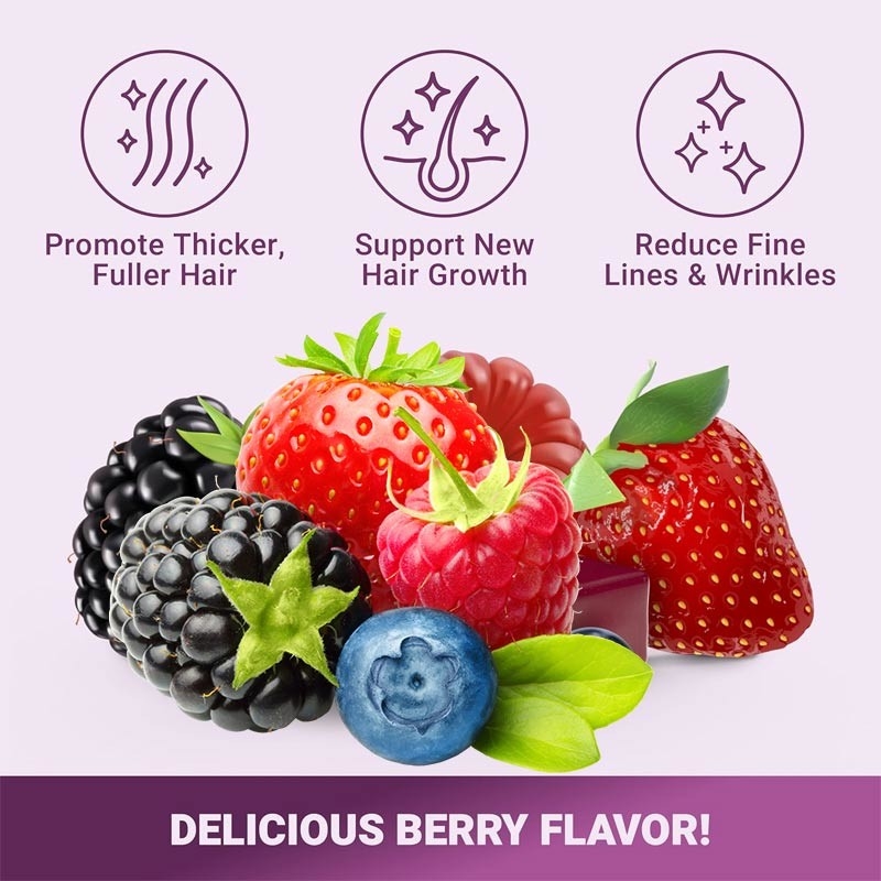 Akcelerator wzrostu włosów Miękkie żucia Gummy Gummy wzrostu włosów dla siły włosów
