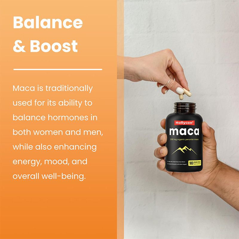 Kapsułki Maca dla mężczyzn 2100 mg Organic Maca Root Mieszanka dla wsparcia nastroju