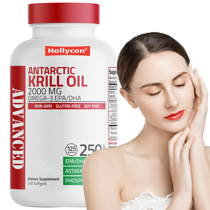 Olej z kryla antarktyckiego w celu wspierania ogólnego stanu zdrowia 2000 mg oleju z kryla antarktyckiego Softgels