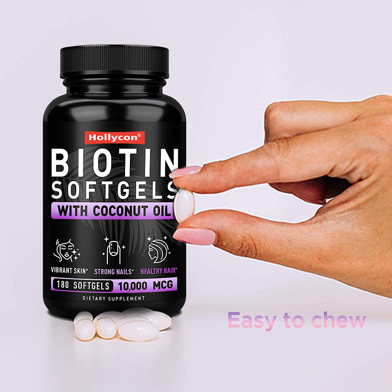 OEM Biotyny Softgels dla mocnych paznokci Biotyny z olejem kokosowym dla włosów Biotyny Softgels