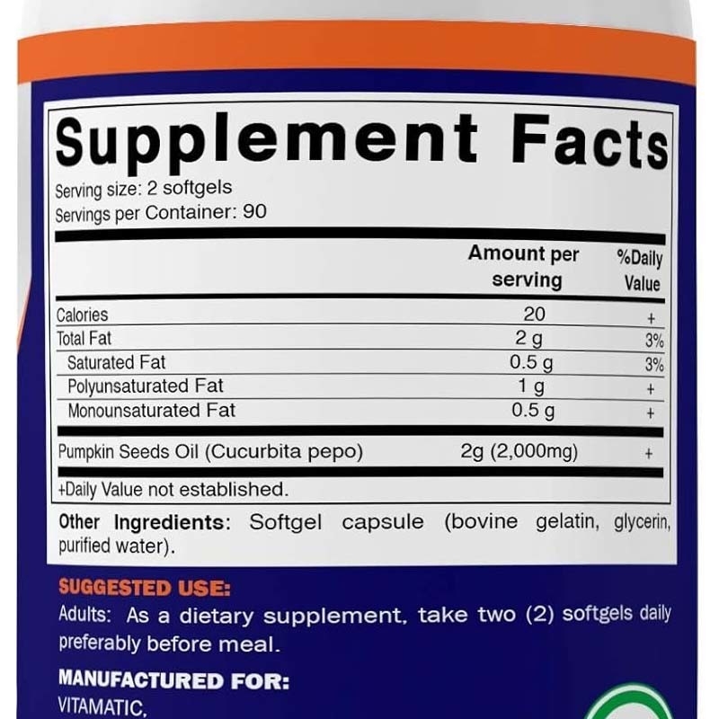 OEM Olej z nasion dyni Softgels dla poprawy zdrowia skóry głowy 2000 mg oleju z nasion dyni