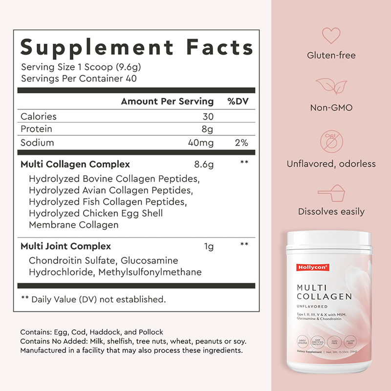 OEM Multi Collagen Powder For Hair Support Hydrolizowane peptydy kolagenowe