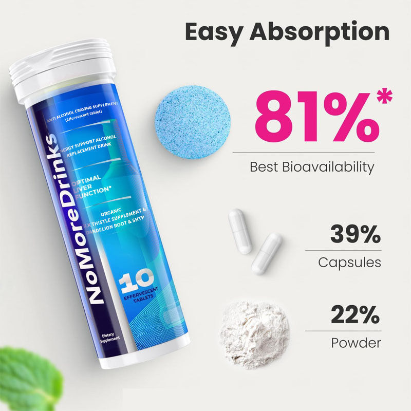 Factory Liver Detox Combat Cravings Liver Health Anti Alcohol Craving Supplement Alcohol Replacement Effervescent Tablet