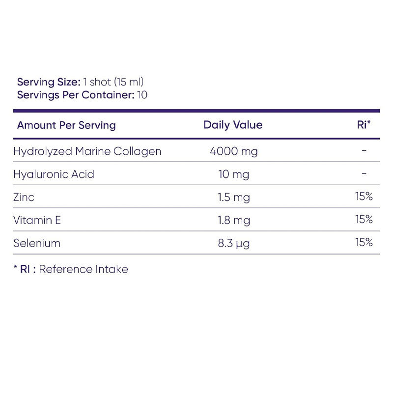 Czysty kolagen+ płynny kolagen dla kobiet - 4000 mg peptydy morskie dla promiennej skóry, zdrowia włosów i paznokci - kwas hialuronowy, witamina E