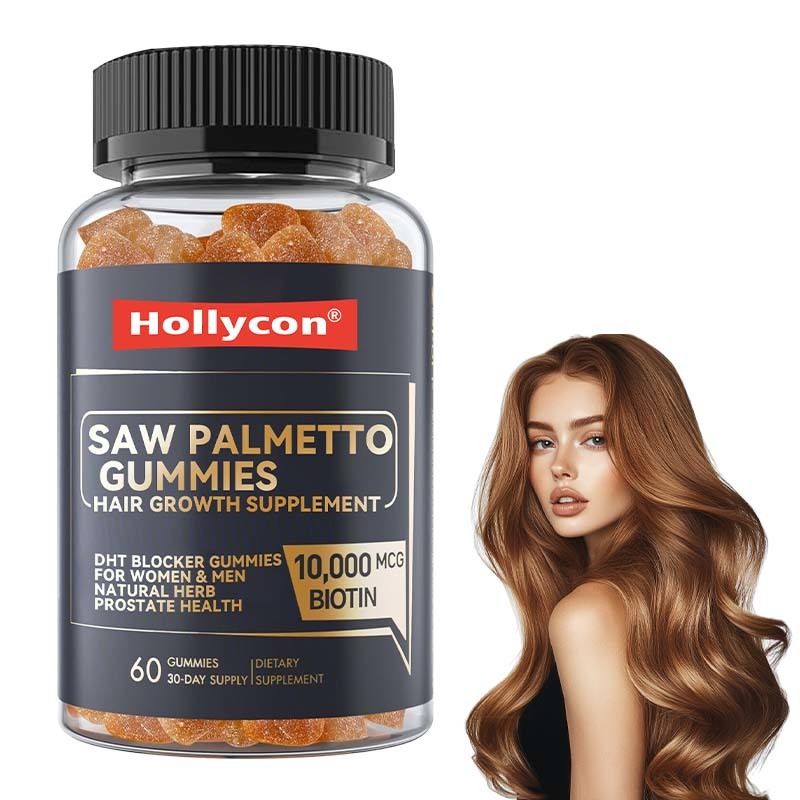 Fabryczny suplement do wzrostu włosów dla kobiet i mężczyzn DHT Blocker Gummies Support Hormonal Balance Prostate Health Saw Palmetto Gummies