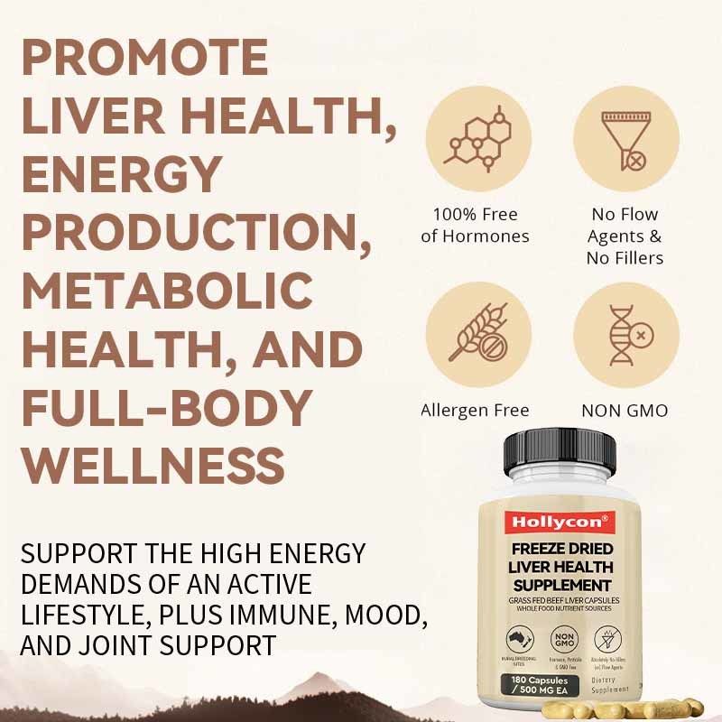 OEM Zamrażanie suszonej wątroby suplementy zdrowotne zdrowie metaboliczne zdrowie całego ciała zdrowie układu odpornościowego wsparcie stawów trawy karmione kapsułki wątroby wołowiny