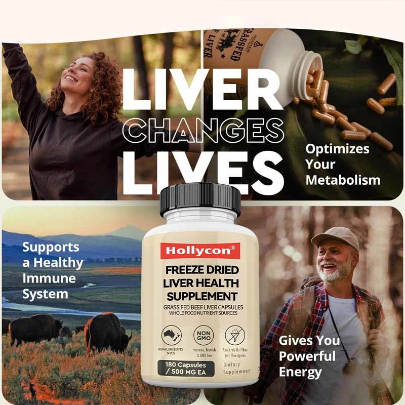 OEM Zamrażanie suszonej wątroby suplementy zdrowotne zdrowie metaboliczne zdrowie całego ciała zdrowie układu odpornościowego wsparcie stawów trawy karmione kapsułki wątroby wołowiny