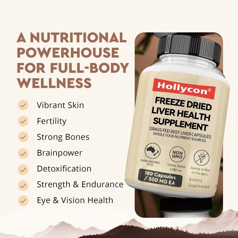 OEM Zamrażanie suszonej wątroby suplementy zdrowotne zdrowie metaboliczne zdrowie całego ciała zdrowie układu odpornościowego wsparcie stawów trawy karmione kapsułki wątroby wołowiny