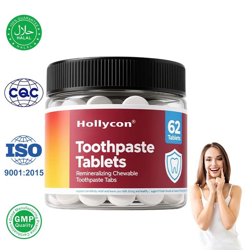 Fabrycznie wykonane tabletki pasty do zębów, nano hydroksyapatyt z probiotykami, fluork i plastikowe, przyjazne dla ekologiczne i podróżne, Remineralizowanie zakładek pasty do zębów, niestandardowe formuły