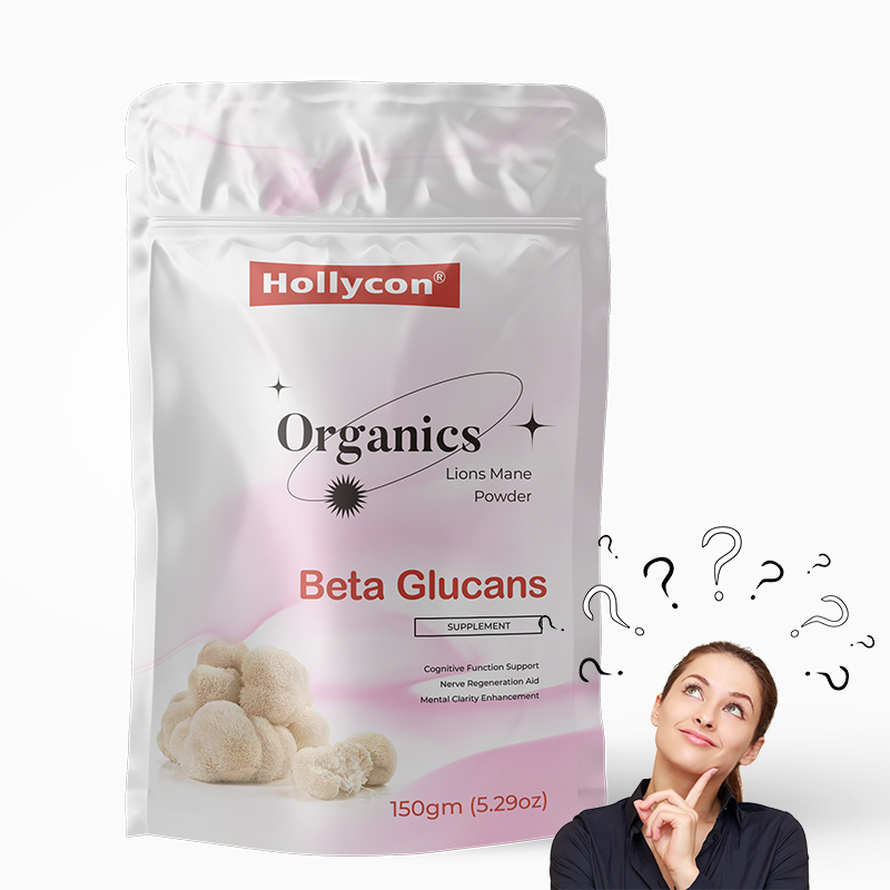 Organiczny suplement diety z soplówki jeżowatej w proszku, ze 100% ekstraktem z owocników i 30% beta-glukanów dla wsparcia funkcji poznawczych - 150 gramów w opakowaniu