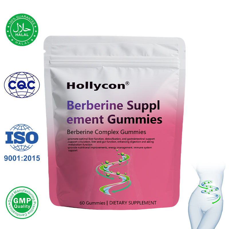 Cena fabryczna OEM Berberyna Suplement Gummies (bez cukru), Gummies z kompleksem berberyny z cynamonem cejlońskim, ostropestem plamistym, kurkumą dla metabolizmu, energii, zdrowia jelit, kontroli masy ciała podczas postu