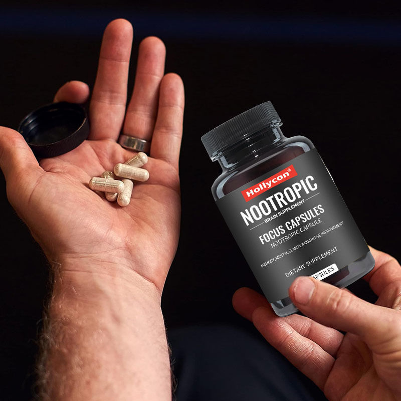 OEM Focus Capsules z L-teaniną Witamina B6 Pamięć Jasność umysłowa i poprawę funkcjonowania mózgu