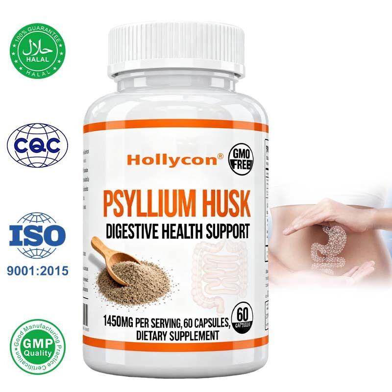 Psyllium Husk Capsules   60 Count    Suplement wspierający jelita i jelita grubego