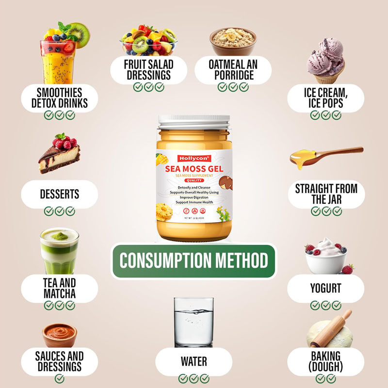 OEM Odżywczy surowy Seamoss Detoksykacja i oczyszczanie Bogaty w minerały, białka, witaminy Zdrowie Morski mech Żel z morskich wodorostów
