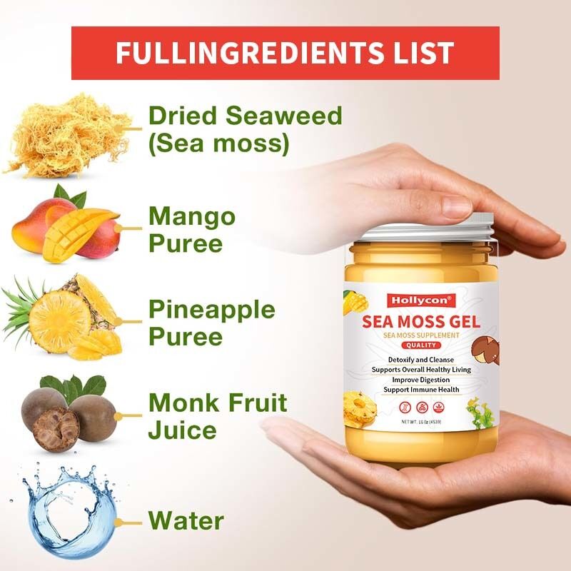 OEM Odżywczy surowy Seamoss Detoksykacja i oczyszczanie Bogaty w minerały, białka, witaminy Zdrowie Morski mech Żel z morskich wodorostów