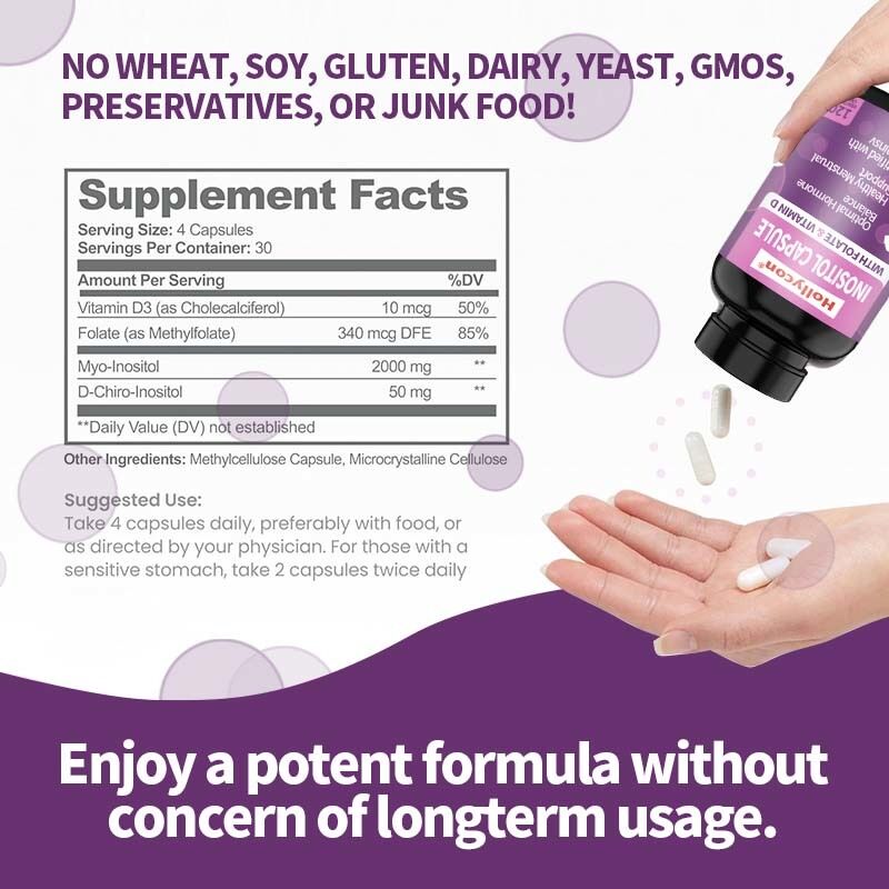 OEM Premium Inositol Supplement Inositol Plus Ratio Zdrowa równowaga hormonalna i zdrowe wsparcie jajników dla kobiet Kapsuła Inositol