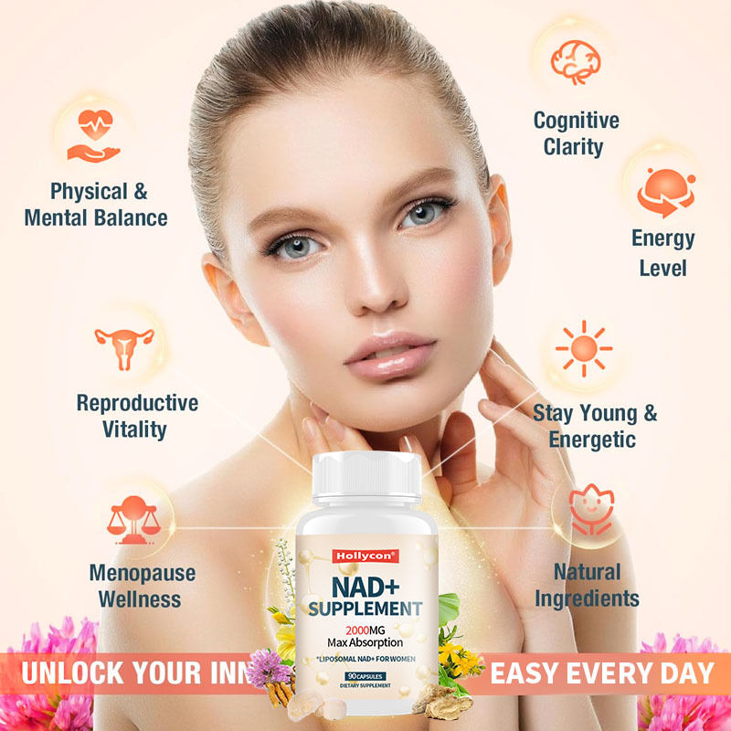 OEM 2000MG Liposomal NAD+ dla kobiet Maksymalna absorpcja NAD Plus Menopauza Jasność poznawcza Energia Suplement NAD +