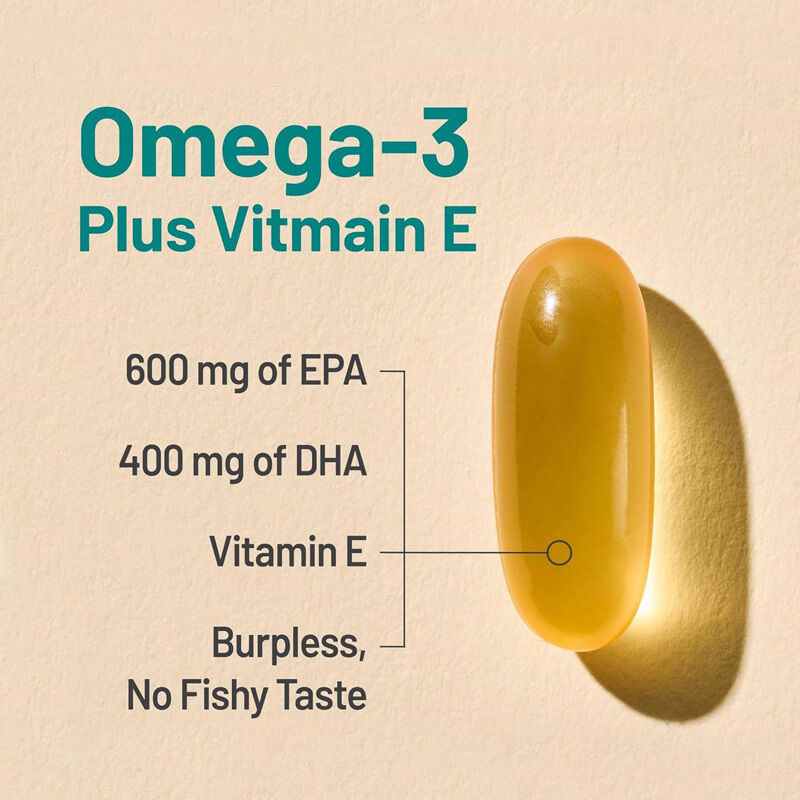 OEM Omega 3 Supplement 1000mg Per Serving 600 EPA & 400 DHA i witaminy E Wsparcie dla zdrowia serca i mózgu Omega 3 olej rybny